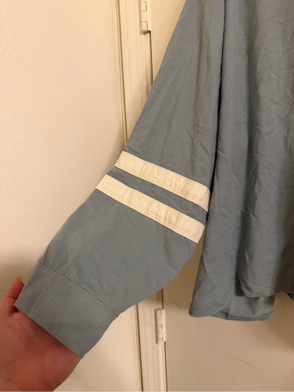 Torrid Blue Polo crop Pullover with White Trim - Picture 3 of 4